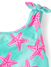 Baby And Toddler Girls Starfish Peplum One Piece Swimsuit