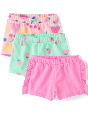 Toddler Girls Fruit Pull On Shorts 3-Pack