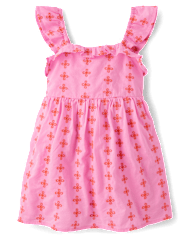 Baby And Toddler Girls Embroidered Floral Flutter Dress