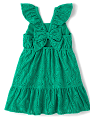 Baby And Toddler Girls Eyelet Bow Back Dress