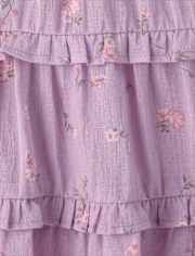 Baby And Toddler Girls Floral Textured Tie Shoulder Dress