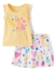 Toddler Girls Fruit Ruffle 2-Piece Outfit Set