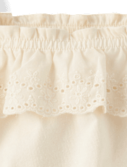 Baby And Toddler Girls Embroidered Eyelet Ruffle Top