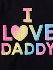 Baby And Toddler Girls Rainbow Love Daddy Graphic Tee