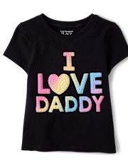 Baby And Toddler Girls Rainbow Love Daddy Graphic Tee