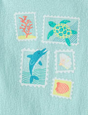 Baby And Toddler Girls Animal Stamps Graphic Tee