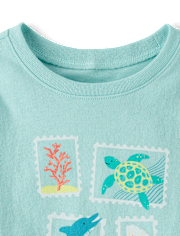 Baby And Toddler Girls Animal Stamps Graphic Tee