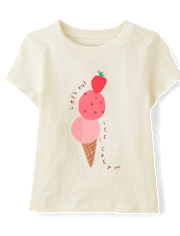 Baby And Toddler Girls Ice Cream Cone Graphic Tee