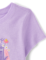 T-shirt graphique pour bébés et petites filles avec des livres