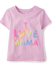 Baby And Toddler Girls Rainbow Love Mama Graphic Tee