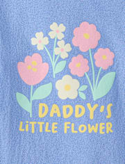 Baby And Toddler Girls Daddy's Little Flower Graphic Tee