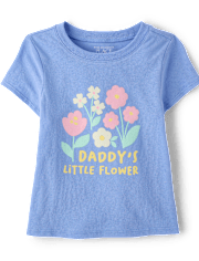 Baby And Toddler Girls Daddy's Little Flower Graphic Tee