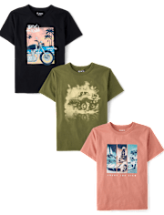Boys Vehicle Graphic Tee 3-Pack