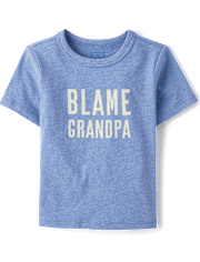 Baby And Toddler Boys Blame Grandpa Graphic Tee