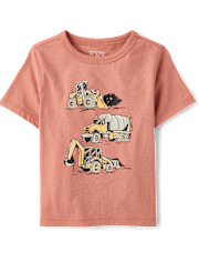Baby And Toddler Boys Construction Vehicle Graphic Tee