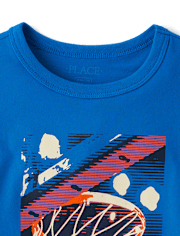 Boys Basketball Net Graphic Tee