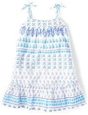 Baby And Toddler Girls Paisley Textured Shift Dress