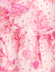 Baby And Toddler Girls Paisley Textured Shift Dress