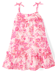 Baby And Toddler Girls Paisley Textured Shift Dress
