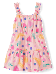 Baby And Toddler Girls Print Ruffle Dress