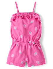 Baby And Toddler Girls Print Ruffle Romper
