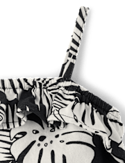 Baby And Toddler Girls Print Ruffle Romper