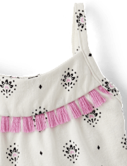 Baby And Toddler Girls Print Tassel Tiered Dress