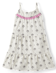 Baby And Toddler Girls Print Tassel Tiered Dress