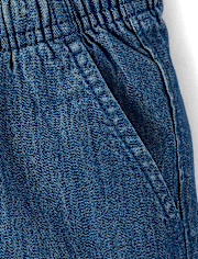 Baby And Toddler Chambray Pull On Jean Shorts
