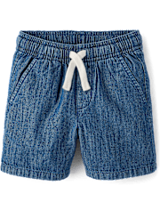 Baby And Toddler Chambray Pull On Jean Shorts