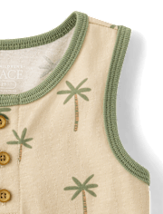 Baby And Toddler Boys Palm Tree Henley Tank Top