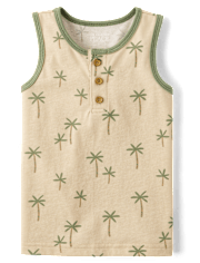 Baby And Toddler Boys Palm Tree Henley Tank Top