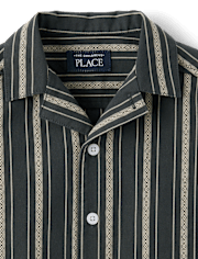 Baby And Toddler Boys Embroidered Textured Button Up Shirt