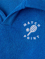 Baby And Toddler Boys Embroidered Tennis Textured Terry 2-Piece Outfit Set