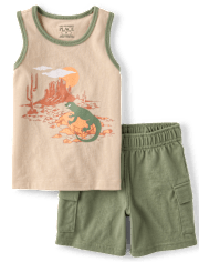 Baby And Toddler Boys Lizard 2-Piece Outfit Set