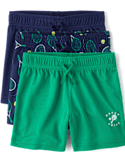 Baby And Toddler Boys Quick Dry Lined Mesh Active Shorts 3-Pack