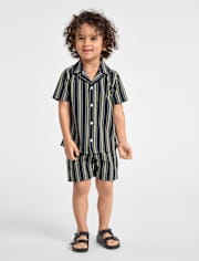 Baby And Toddler Boys Embroidered Textured Pull On Shorts