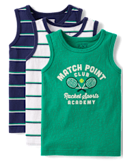 Baby And Toddler Boys Graphic Tank Top 3-Pack