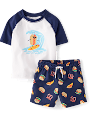 Baby And Toddler Boys Graphic Rashguard Swimsuit