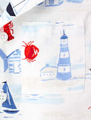 Baby And Toddler Boys Dad And Me Coastal Poplin Button Up Shirt