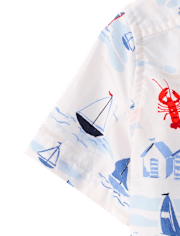 Baby And Toddler Boys Dad And Me Coastal Poplin Button Up Shirt