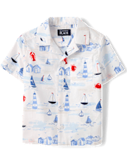 Baby And Toddler Boys Dad And Me Coastal Poplin Button Up Shirt