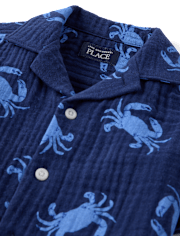 Baby And Toddler Boys Print Gauze 2-Piece Outfit Set