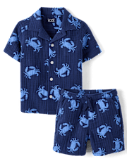 Baby And Toddler Boys Print Gauze 2-Piece Outfit Set
