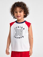 Baby And Toddler Boys Colorblock Varsity Muscle Tank Top