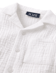 Baby And Toddler Boys Gauze Button Up Shirt