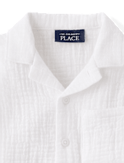 Baby And Toddler Boys Gauze Button Up Shirt