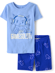 Boys Gamer Axolotl Snug Fit Cotton Pajamas