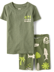 Pyjama en coton ajusté style surf pour garçon