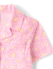 Girls Daisy Button Front Pajamas